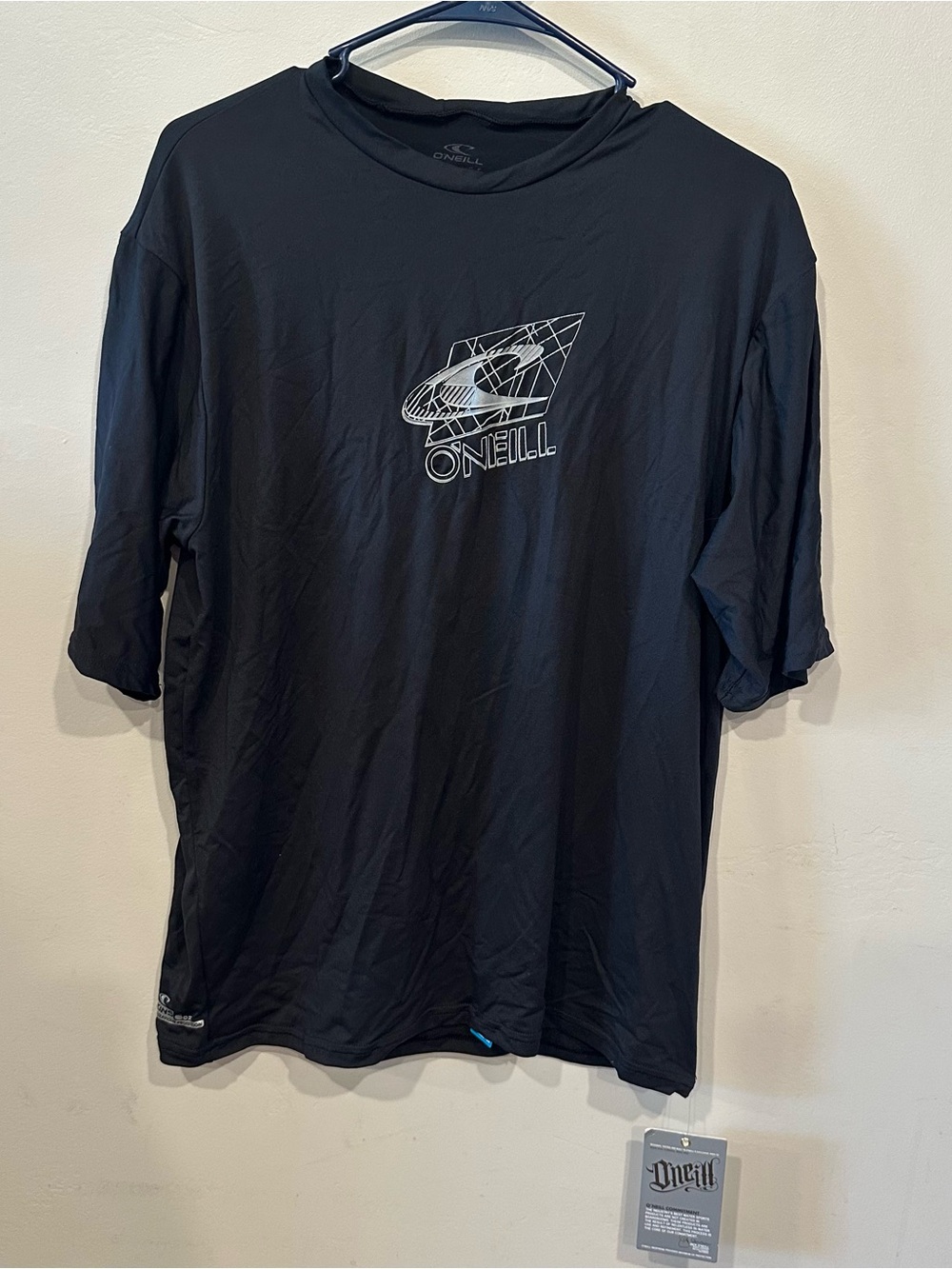 NWT O'Neill Skins Rash Tee Rash Guard Top UPF 50+ Black XL
